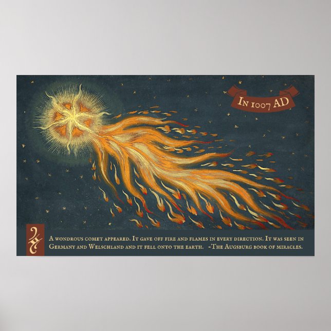 Comet Augsburg miracle book 1552 Space Astronomy Poster (Front)