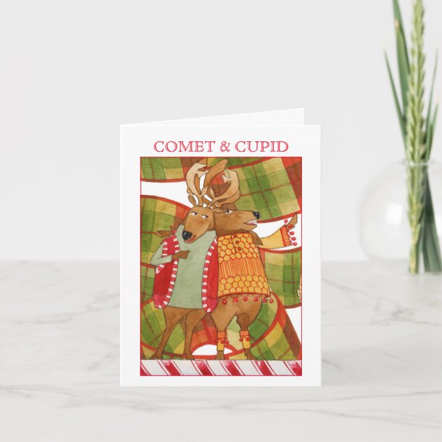 COMET CUPID Christmas Note Card (Front)