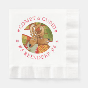 COMET CUPID REINDEER Coined Lunch Paper Napkins