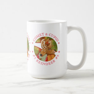 COMET CUPID REINDEER Tall White Mug