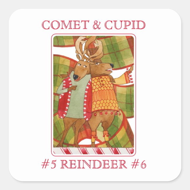 COMET CUPID Small Square Stickers (Front)