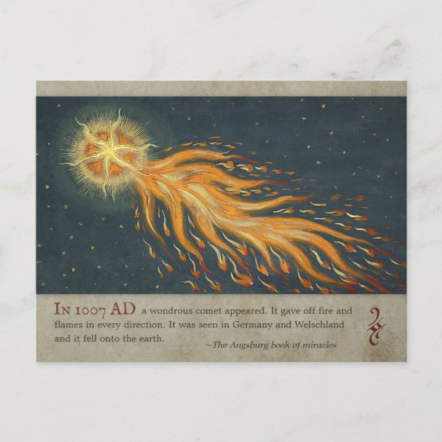 Comet from the Augsburg miracle book CC0477 Postcard (Front)