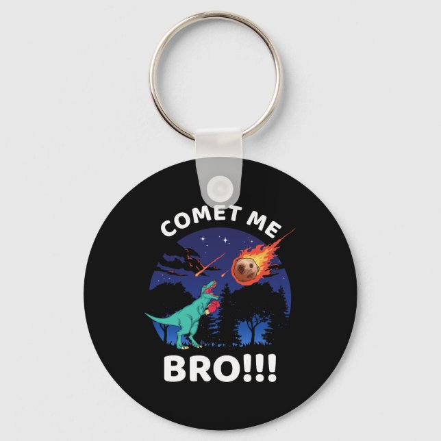 Comet Me Bro Funny Boxing T Rex Dinosaur Pun Extin Key Ring (Front)