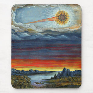 comet painting print mouse pad