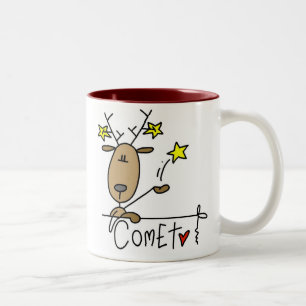 Comet Reindeer Christmas Tshirts and Gifts Two-Tone Coffee Mug