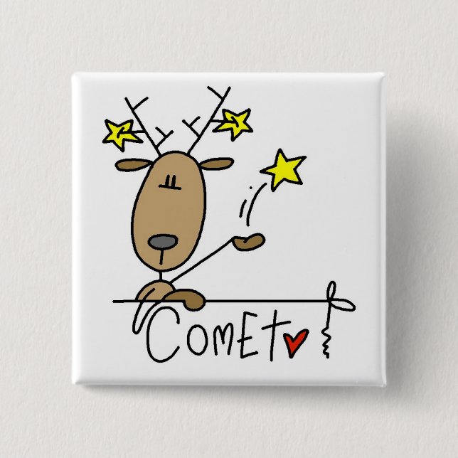 Comet Reindeer Tshirts and Gifts 15 Cm Square Badge (Front)