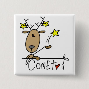 Comet Reindeer Tshirts and Gifts 15 Cm Square Badge