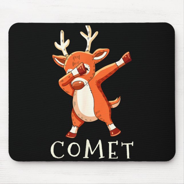 Comet Santas Reindeers Family Matching Outfit Chri Mouse Pad (Front)