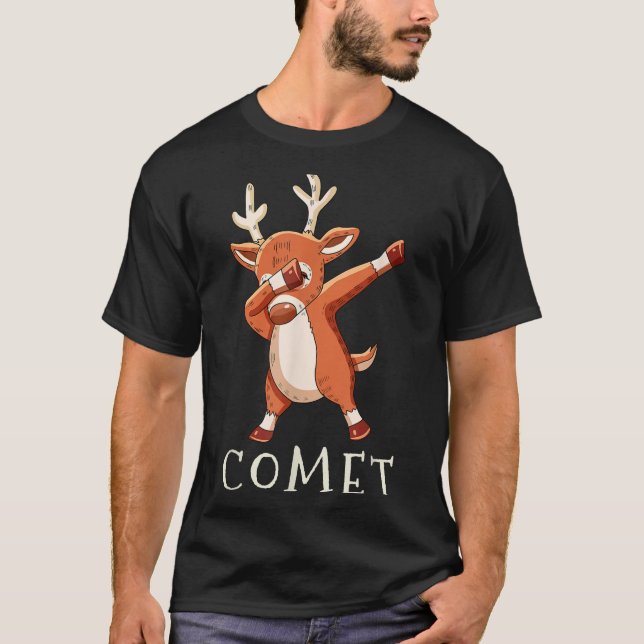 Comet Santas Reindeers Family Matching Outfit Chri T-Shirt (Front)