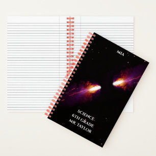 Comets Collide colourful Cosmic Space Notebook
