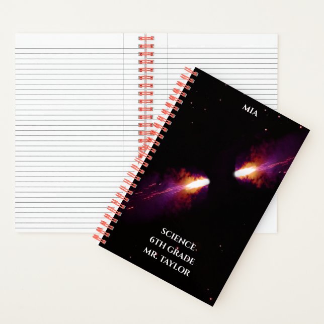Comets Collide colourful Cosmic Space  Notebook (Inside)