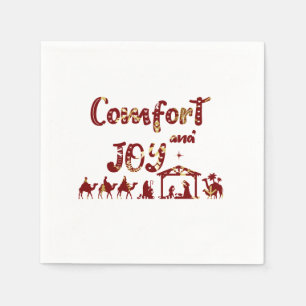 Comfort And Joy Christian Christmas Nativity Napkin