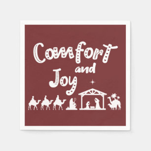 Comfort And Joy Christian Christmas Nativity Napkin