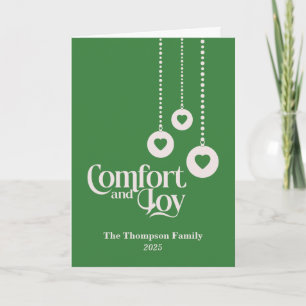 "Comfort and Joy" Green Christmas Card