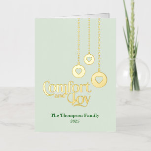 "Comfort and Joy" Light Green Folded Foil Holiday