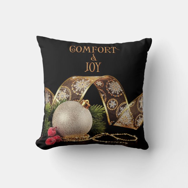 Comfort and Joy Ornament with Ribbon Cushion (Front)