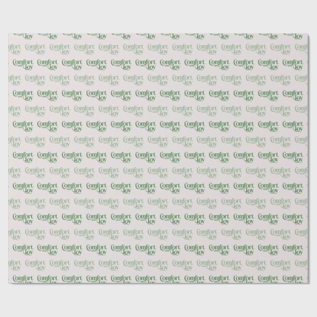 "Comfort and Joy" Pale Pink Christmas Wrapping Paper (Flat)