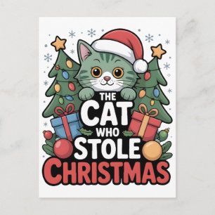 Comfort Colors® Christmas Tree And Cat 2025 Holiday Postcard