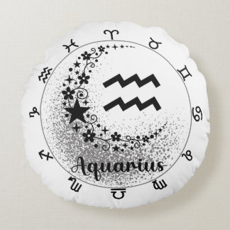 Comfort Cushion: Embrace Your Inner Aquarius Round Cushion