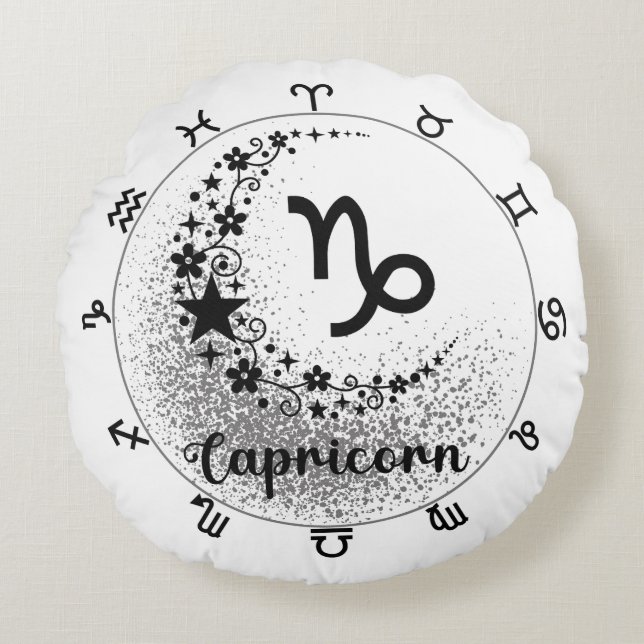 Comfort Cushion: Embrace Your Inner Capricorn Round Cushion (Front)