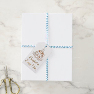 Comfort in Every Cup Floral Coffee Tag