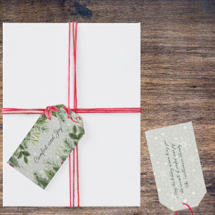 Comfort & Joy Christmas Garland on Snow Gift Tags