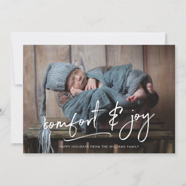 Comfort & Joy Holiday Photo Card (Front)