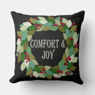 Comfort & Joy   Holiday Wreath Cushion