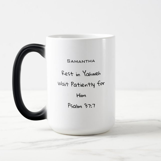 Comfort Psalms 37:7 Bible Verse  Magic Mug (Left)