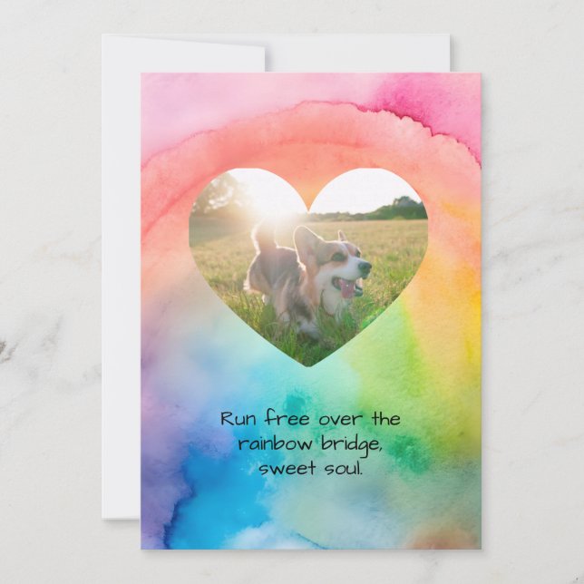 Comfort Remembrance Customizable Pet Sympathy Card (Front)