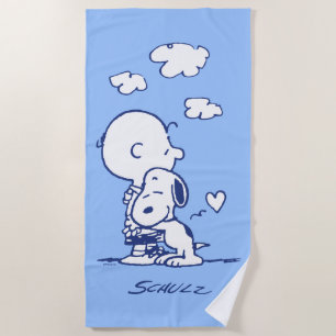 Comfort & Security   Charlie & Snoopy Hug Beach Towel