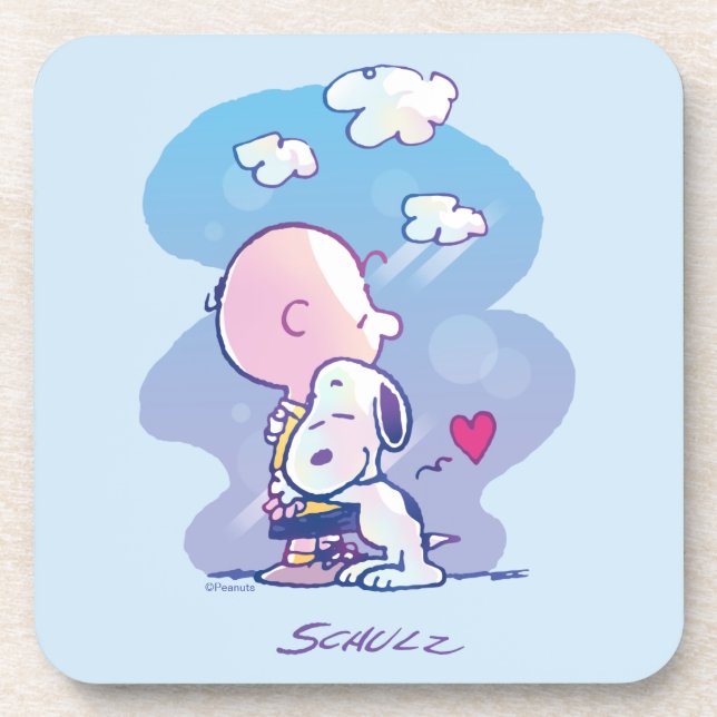 Comfort & Security | Charlie & Snoopy Hug Coaster (Front)