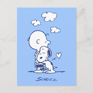 Comfort & Security   Charlie & Snoopy Hug Postcard