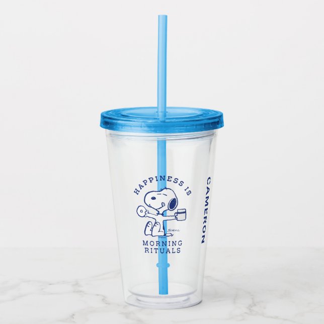 Comfort & Security | Happiness is Morning Rituals Acrylic Tumbler (Front)