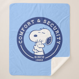 Comfort & Security   Snoopy & Woodstock Hug Sherpa Blanket