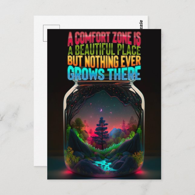 Comfort zone is a beautiful place | motivational postcard (Front/Back)