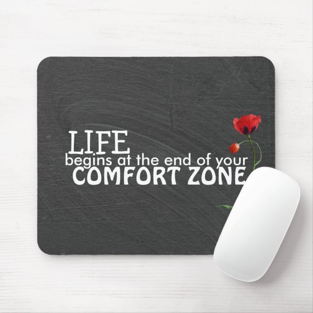 Comfort Zone quote on chalkboard Mouse Pad (With Mouse)