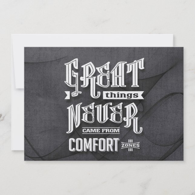 Comfort Zones - Motivational Quotes. (Front)