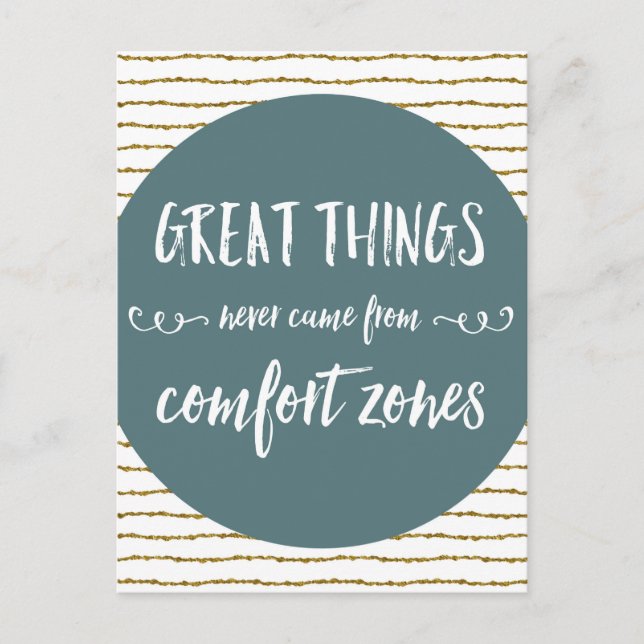 Comfort Zones Quote Postcard (Front)