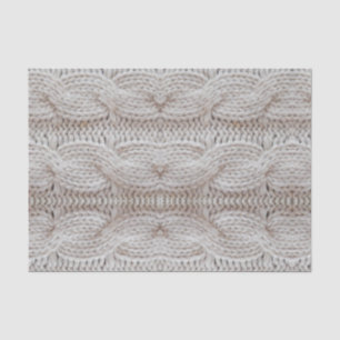 Comfortable Sweater Print Silver and White Tissue Paper