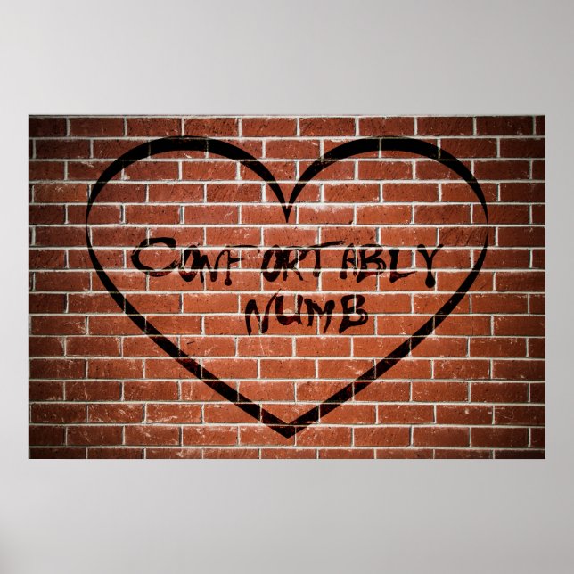 Comfortably Numb Word Art Poster (Front)