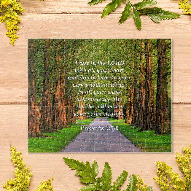 Comforting bible verse from Proverbs 3:5-6 Jigsaw Puzzle (Creator Uploaded)