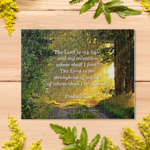 Comforting bible verse from Psalm 27:1 Jigsaw Puzzle