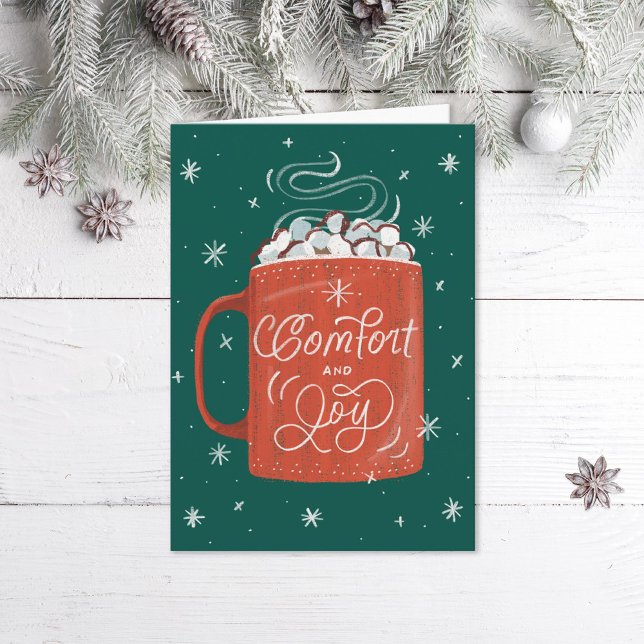 Comforting Hot Cocoa Marshmallow Christmas Holiday Card (Creator Uploaded)