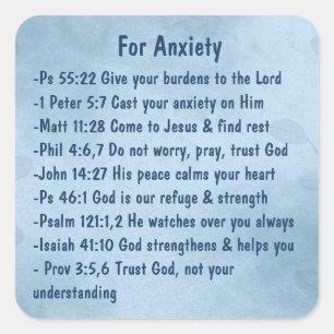 Comforting Scriptures for Anxiety Stress Worry Square Sticker