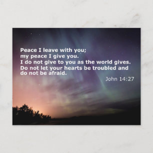 Comforting Words of Peace - Biblical Verse John 14 Postcard