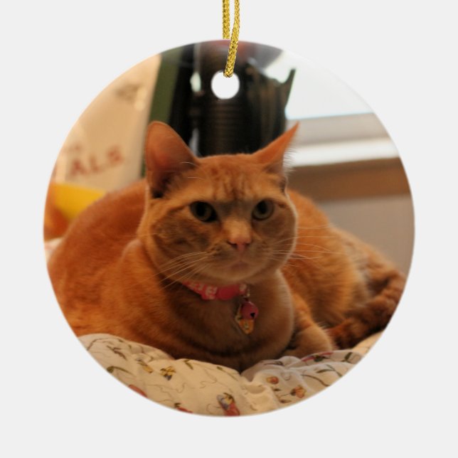 Comfy cat ceramic tree decoration (Front)