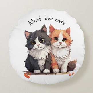 Comfy cat lover themed cushion! round cushion