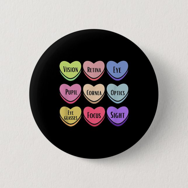 Comfy Creations Valentines Optician Vision Therapi 6 Cm Round Badge (Front)