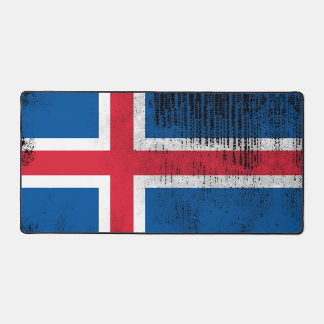 Comfy Gaming Desk Mat - Icelandic Flag (Front)